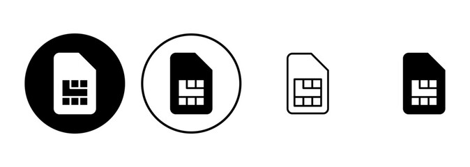 Sim card icon set. dual sim card icon vector