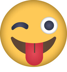 Emoji Design. Silly face, emoticon illustration.