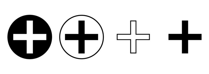 Plus Icon set. Add plus icon