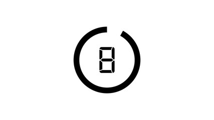 countdown circle animation 10 to 0  with white background.