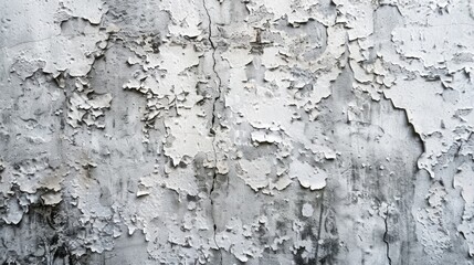 Fototapeta premium Cracked white paint on concrete wall