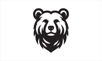 Bear Icon Vector illustration White Background-Bear Icon Vector Files for Cutting, Handmade calligraphy vector illustration, Black and white graphic illustration isolated on white background Hand wri