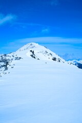 Winter Landscape with Snow-Covered Mountains