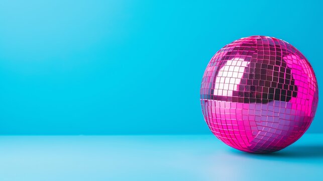 Disco party with a glittering ball and energetic crowd, Party bash fun, retro vibes