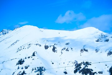 Winter Landscape with Snow-Covered Mountains