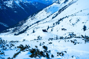 Winter Landscape with Snow-Covered Mountains