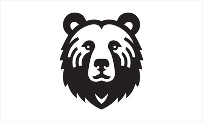 Bear Icon Vector illustration White Background-Bear Icon Vector Files for Cutting, Handmade calligraphy vector illustration, Black and white graphic illustration isolated on white background Hand wri