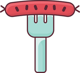 Simple sausage single icon illustration
