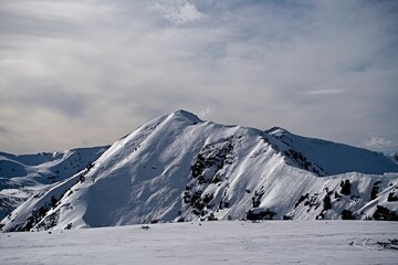 Winter Landscape with Snow-Covered Mountains
