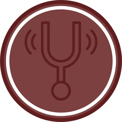 Tuning Fork Vector Line Double Circle Maroon