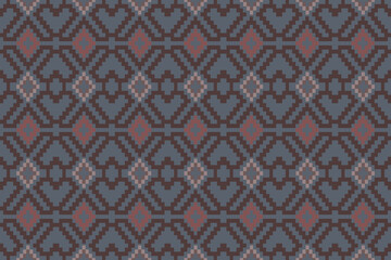 Ethnic pattern seamless pixel art for Fabric geometric ethnic pattern seamless,Pixel pattern art wallpaper Background, Design for fabric, curtain, carpet ,geometry seamless pattern art illustration