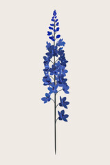 Sleek Delphinium in Minimalist Style