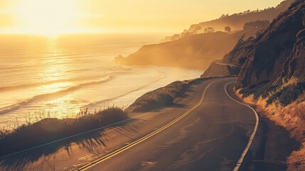 Fototapeta premium Sunset Drive on the Pacific Coast