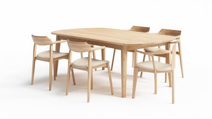 Wooden Dining Table and Chairs Set