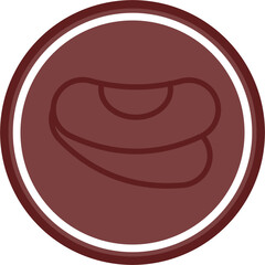 Beans Vector Line Double Circle Maroon