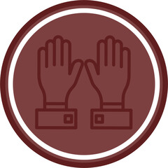 Obraz premium Gloves Vector Line Double Circle Maroon
