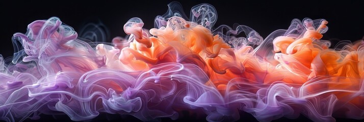 Naklejka premium Colorful Smoke Waves in Motion This is a stunning piece of Abstract Art that captivates