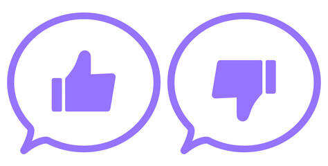 Obraz premium 紫色｜グッドマークとバッドマークの吹き出し