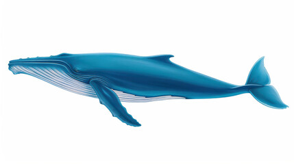 Obraz premium Experience the beauty of the ocean with a stunning handpainted illustration of a majestic blue whale in its natural habitat.