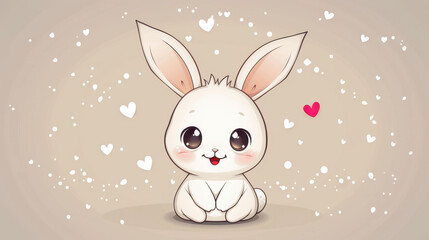 Obraz premium Adorable bunny design for your cards, bringing warmth and charm to any message youll share.