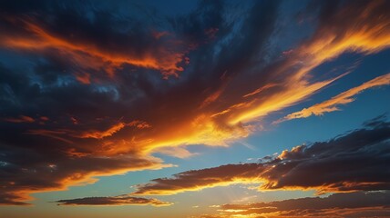  Uplifting Panoramic Sunset with Rich, Vibrant Colors. Generative AI.