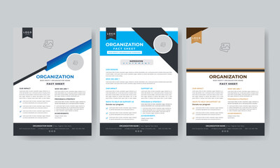 Creative Nonprofit Organization Fact Sheet or Minimalist Organization Fact Sheet for presentation
