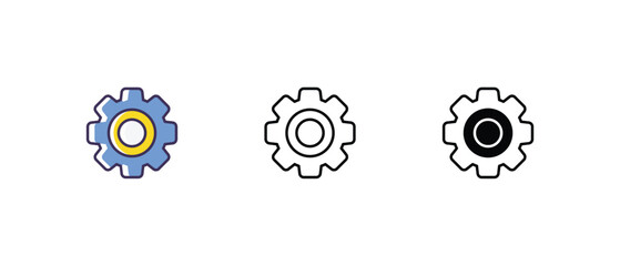 Settings Icons thin line and glyph vector icon stock illustration