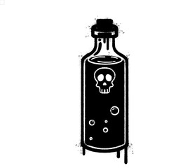 Spray Painted Graffiti Bottle of poison or poisonous chemical toxin icon isolated on white background.