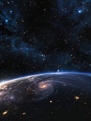 Earth from Space with Stars,