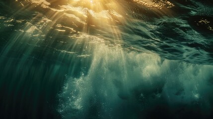 Shining sunlight on water