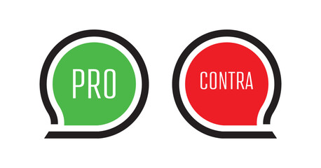 pro contra sign on white background	