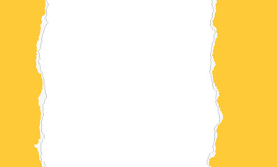 Yellow torn paper border frame clipart illustration