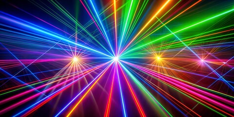Obraz premium Abstract Neon Laser Lights Background - Colorful Lines and Beams for Graphic