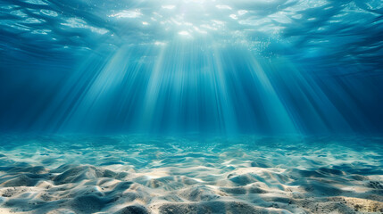 underwater background deep blue sea, ocean surface seen from underwater background,generative ai