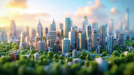 Obraz premium Smart city infrastructure supporting local businesses, New Economy, urban innovation
