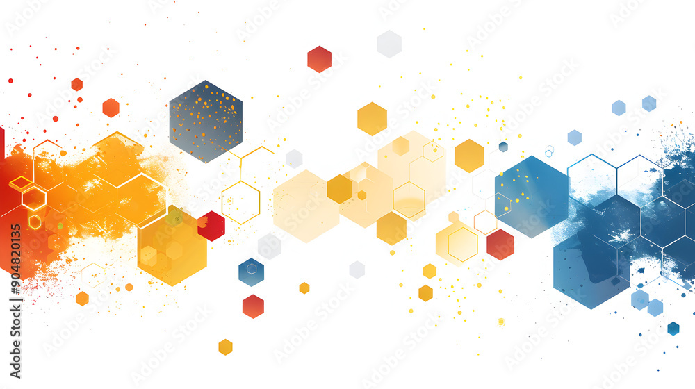 Fototapete abstract white colorful hexagon concept crafted for technology and science background, generative ai