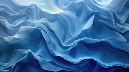 Fototapeta premium Abstract Blue Fabric Swirls: A mesmerizing, ethereal abstract with swirling shades of blue, capturing the beauty of fabric as it dances and flows. 