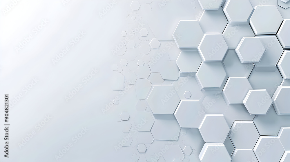 Fototapete abstract white colorful hexagon concept crafted for technology and science background, generative ai