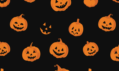 Halloween pumpkin seamless pattern isolated vector background