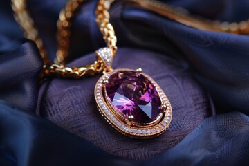 Fototapeta premium This valuable portfolio showcases a necklace crafted from rare elements, representing a significant investment in luxury.