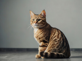 Obraz premium Curious cat sitting