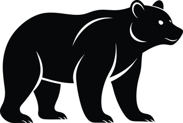 Vector bear silhouette isolated on white background Bear icon modern symbol logo