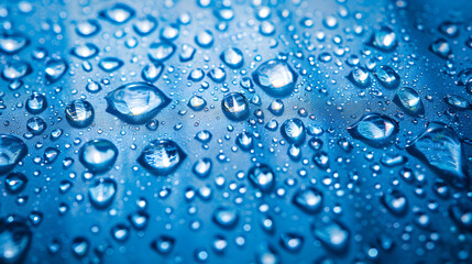 water drops on blue background top view background,generative ai