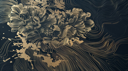 elegant floral patterns with gold and silver accents on a dark background creating a luxurious and intricate design