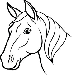 Beautiful Black And White Horse Head Silhouette