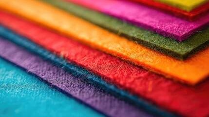 Close up image of felt on colorful background
