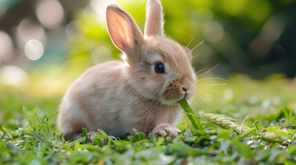 Fototapeta premium cute rabbit in the grass