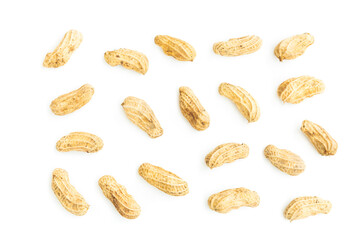 Peanuts isolated on white background, healthy food, Food ingredient.