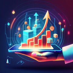 Obraz premium E-Commerce Growth and Digital Marketplace Expansion: A 3D Illustration