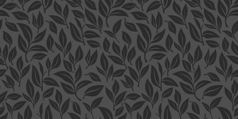 tea leaves pattern background. green leaves vector pattern background. Green tea leaf seamless pattern. seamless patterns with green leaves of tea. 
